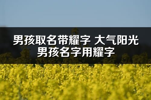 男孩取名带耀字 大气阳光男孩名字用耀字