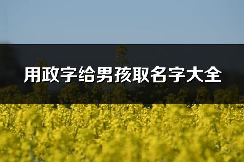 用政字给男孩取名字大全