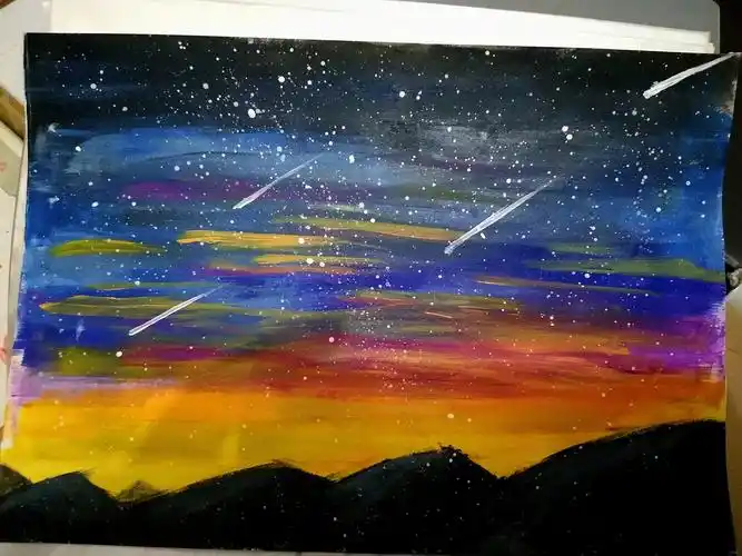 星空,色彩,黑板报|纯艺术|绘画|苏声声漫 - 原创作品 - 站酷 (zcool)