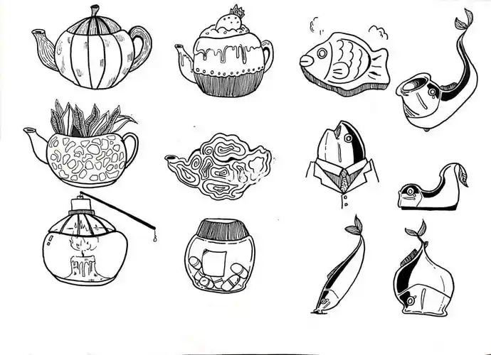 茶壶鱼鱼创意联想设计联想