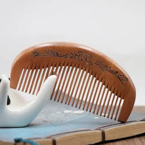 精品小号老桃木梳子高档梳子支持定制批发logo