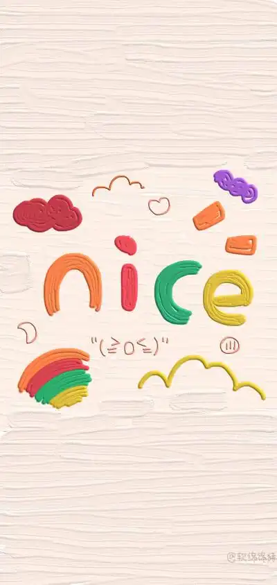 油画壁纸 - 文字版 插画 素材 ins 韩系 可爱 简约 手绘 动漫 锁屏