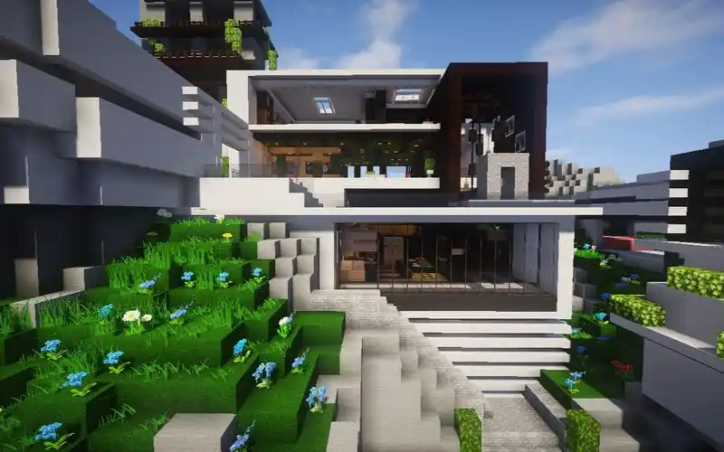 我的世界建筑展示山间别墅