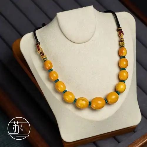 【老苏蜜蜡】天然收藏级老蜜蜡男锁骨链散珠琥珀女吊坠12.39g