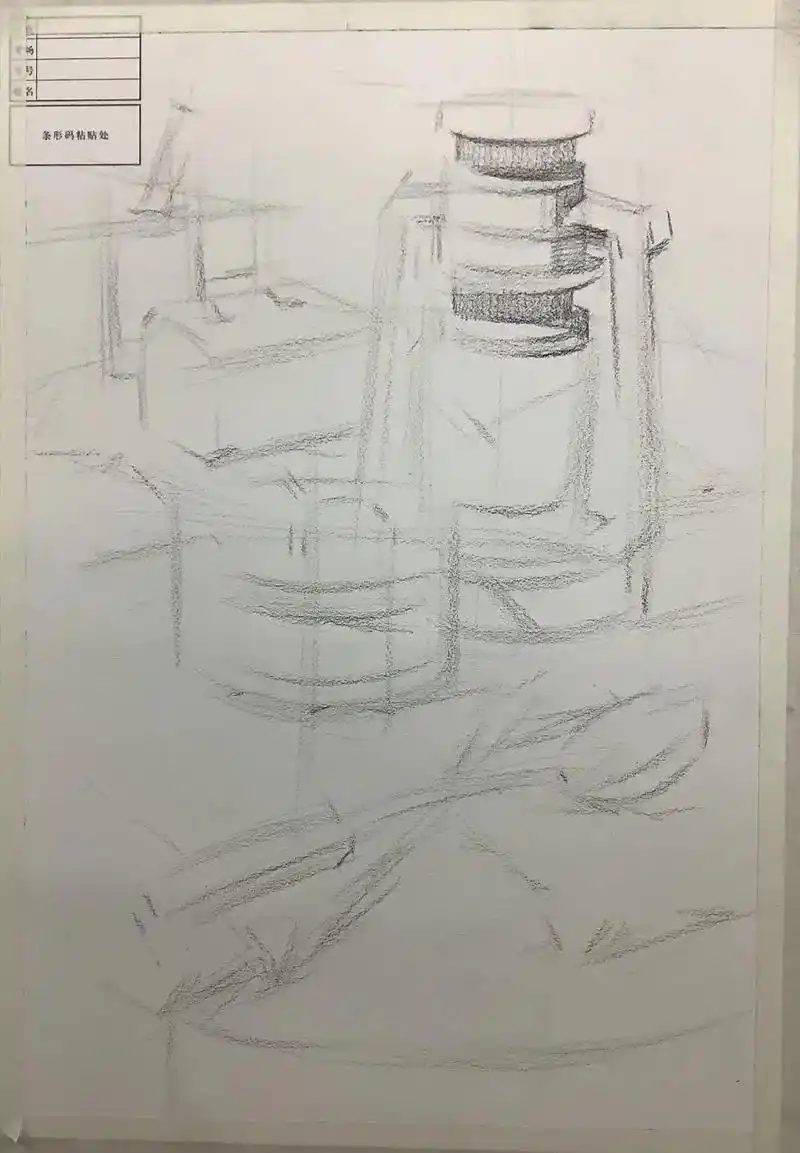 素描静物 #艺术生 #美术联考 应试遍自由构图来了 - 抖音