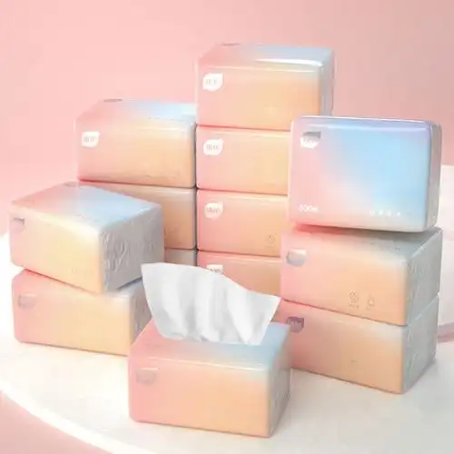 40包纸巾抽纸整箱批大包家用实惠装400餐巾面巾纸大号卫生纸 - 束博