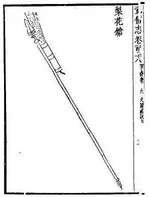明代火枪中的一种——梨花枪图片(采自《武备志》卷一二八)