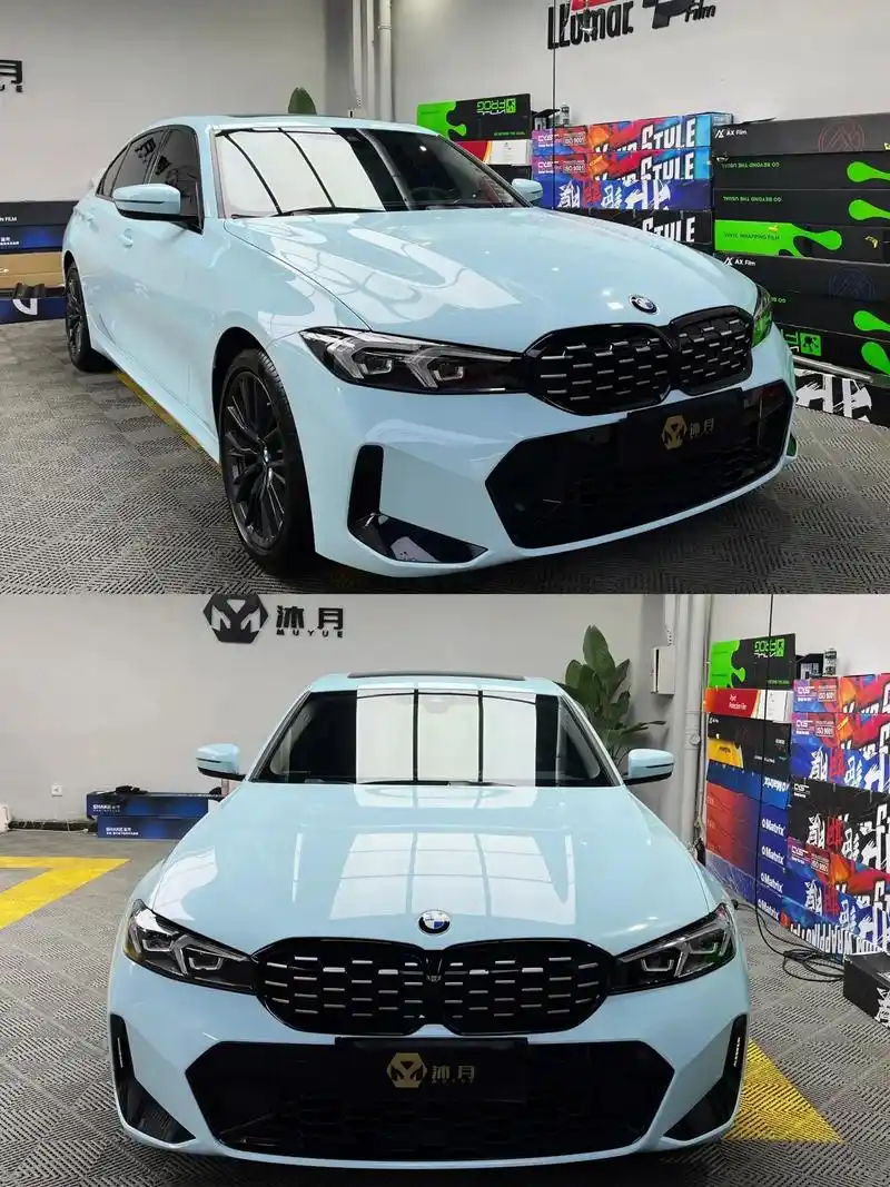 宝马新3系改色贴膜水晶冰川蓝.#成都汽车贴膜 #懂车更懂你  - 抖音