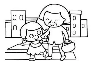 扶老奶奶过马路简笔画学生扶老奶奶过马路简笔画