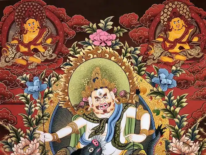 010kumarlama白财神未装裱唐卡