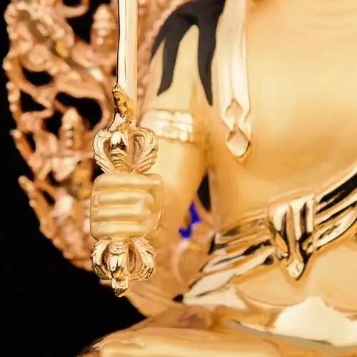 台湾盛凡虚空藏佛像摆件黄铜鎏金虚空藏菩萨属牛虎本命佛工艺品sd191