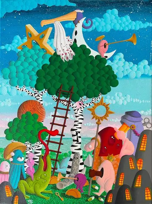 超现实艺术家jimmyp古怪的梦幻场景插画