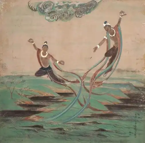 回望与穿越高山敦煌壁画艺术作品欣赏