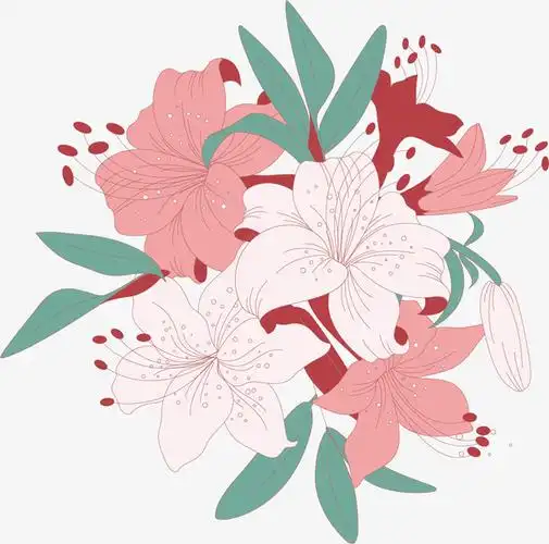 姹紫嫣红的矢量杜鹃花ai免抠素材新图网