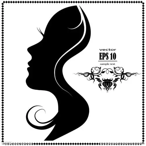 精致女子侧脸剪影矢量素材设计图__广告设计_广告设计_设计图库_昵图