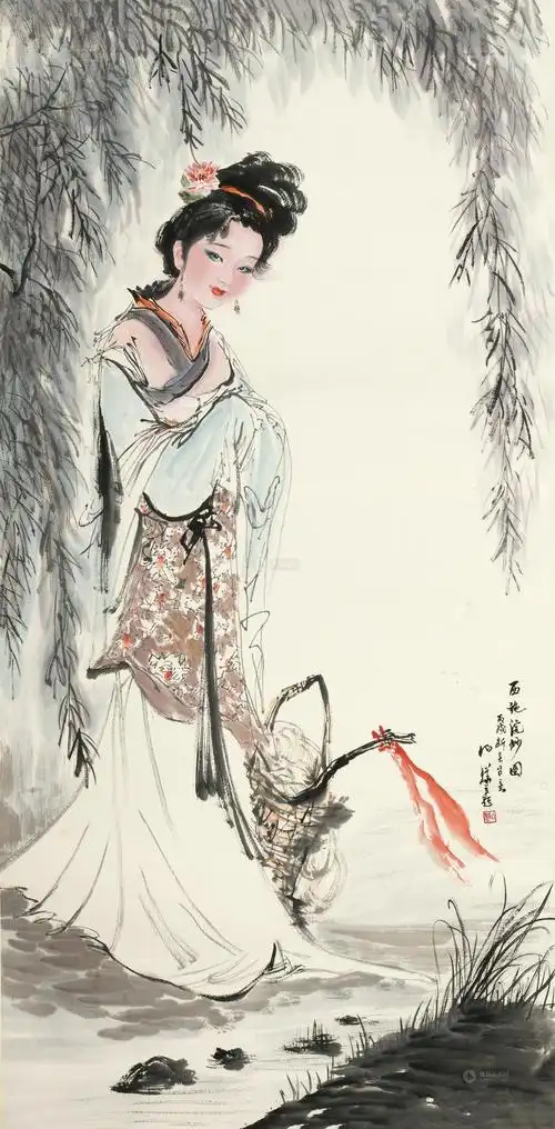 西施浣纱图-中国当代绘画-雅昌拍卖