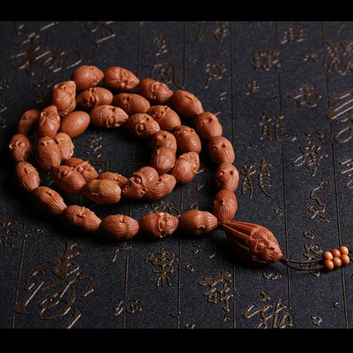 晶宇祥橄榄核手串僵尸罗汉橄榄胡核雕刻佛珠手链文玩男女苏州名家文竹