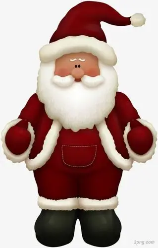 红色卡通圣诞老人png素材透明免抠图片-动植人物