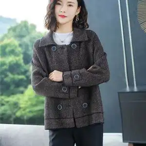 毛衣开衫外套女春秋2021年新款宽松休闲百搭小个子短款针织衫上衣