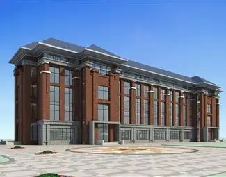 新中式厂区宿舍3d模型下载