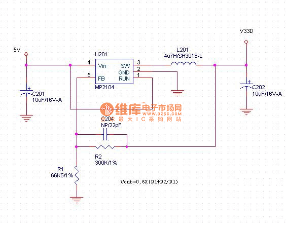 急求5v转3.3v 电路图,我这边只用2830at