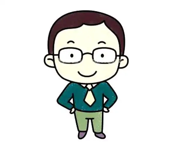 眼镜爸爸彩色简笔画