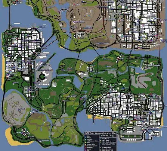 侠盗猎车圣安地列斯的黄色区域是什么_百度知道