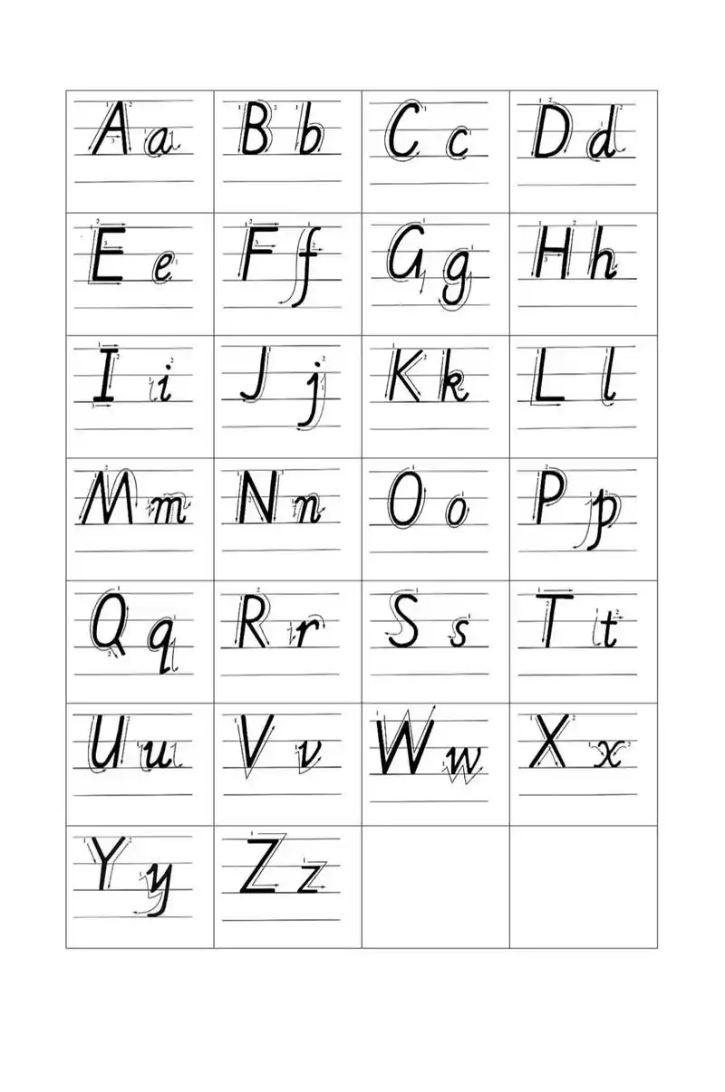 26个英语字母书写练习.#学习资料分享 #英语书写 #26个 - 抖音