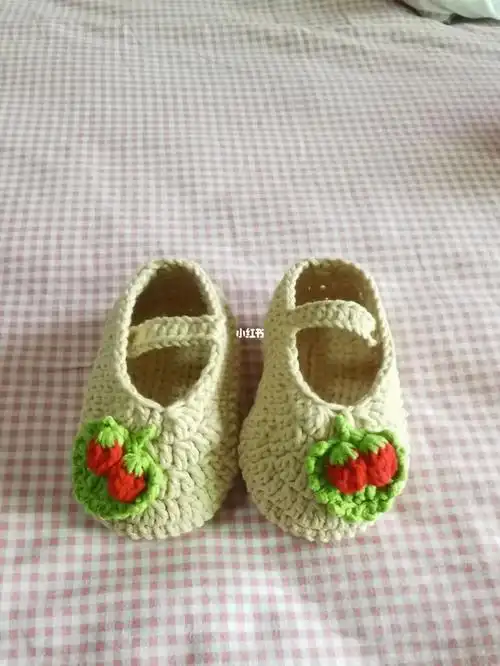 草莓婴儿宝宝鞋勾织图解