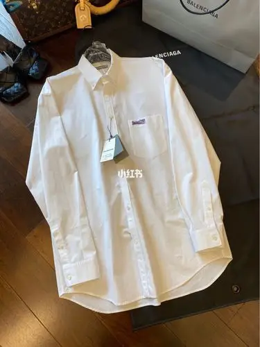 balenciaga巴黎世家可乐刺绣logo廓形衬衫