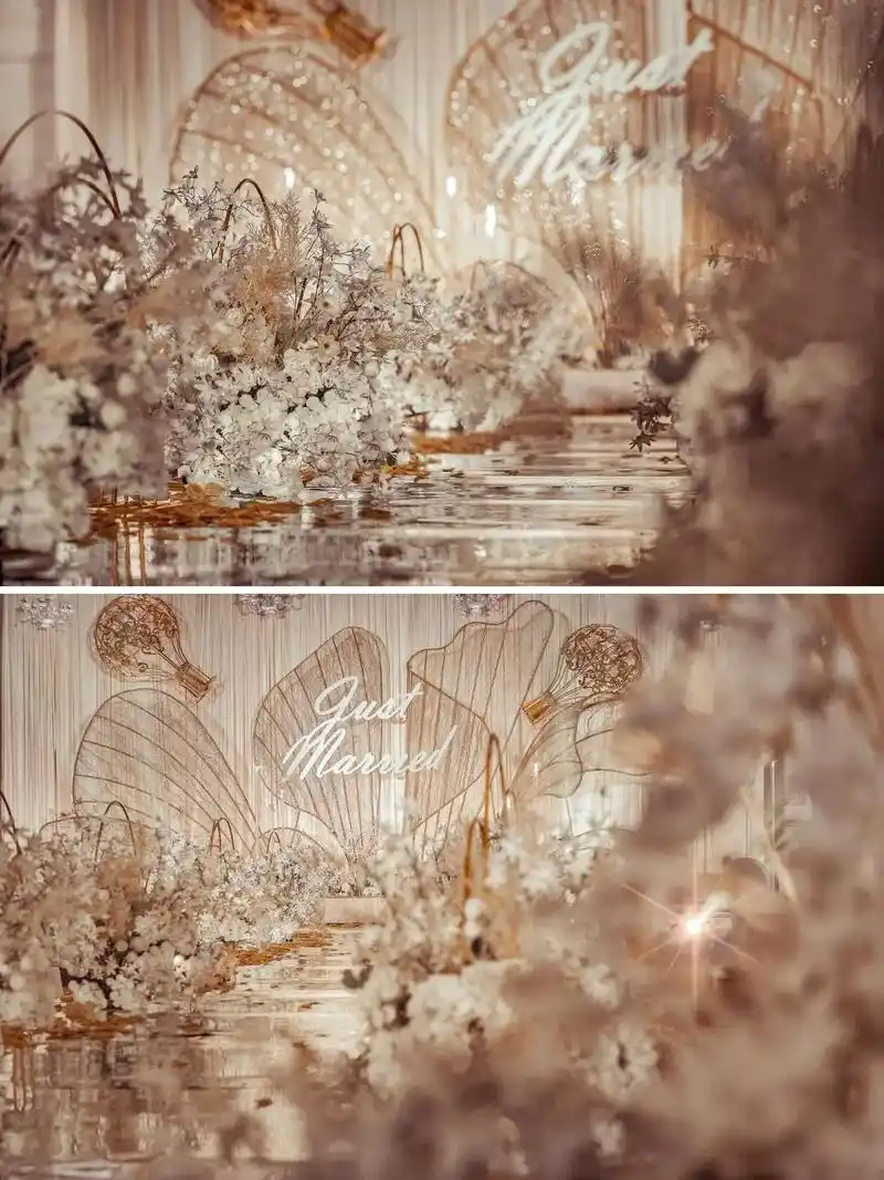 仙女专属的香槟色婚礼现场 爱在繁花深处  - 抖音