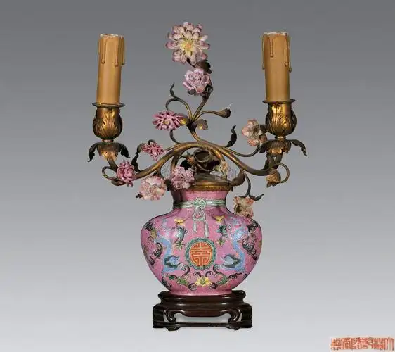 【清乾隆 粉彩双龙捧寿包袱壁瓶】拍卖品_图片_价格_鉴赏_清代粉彩