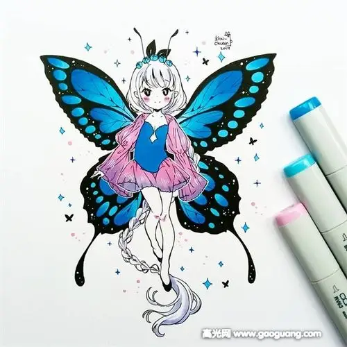 q版动漫人物手绘图片,彩色动漫人物绘画图集