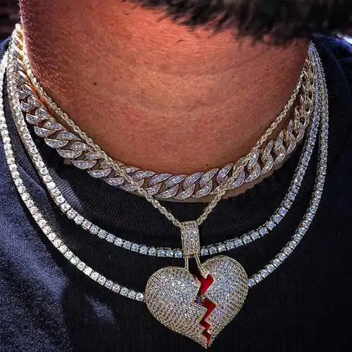 brokenheartpendant微镶锆石破碎小鬼王琳凯同款吊坠项链