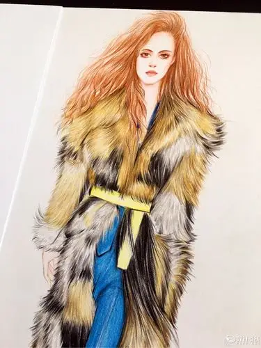 彩铅手绘皮草——慕轩 - 服装画/服装设计手稿 - 穿针引线服装论坛