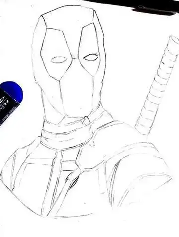 卡通漫威人物简笔画死侍