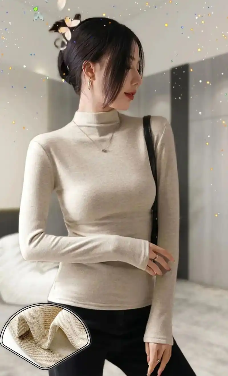 上衣女内搭半领打底衫
