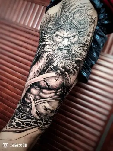 战神～蚩尤_腿部新传统纹身图案大全 - 纹身大咖