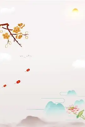 徽派建筑中国风梅花水墨背景