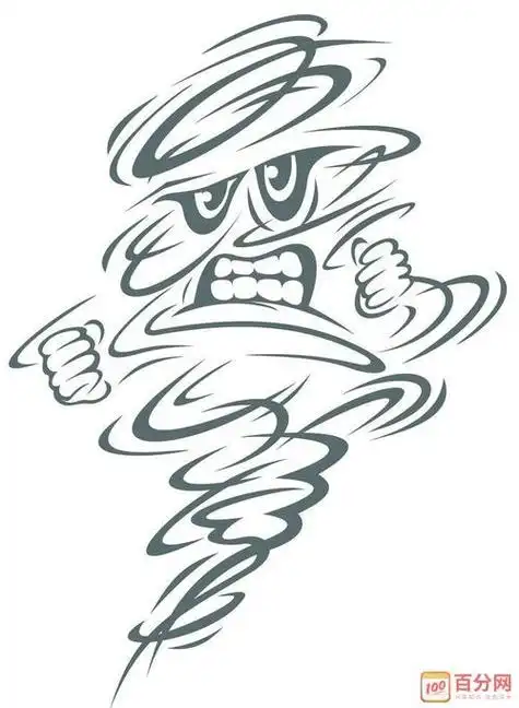 龙卷卷风的简笔画