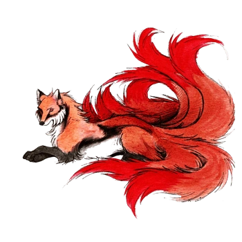 红的的九尾狐图片素材