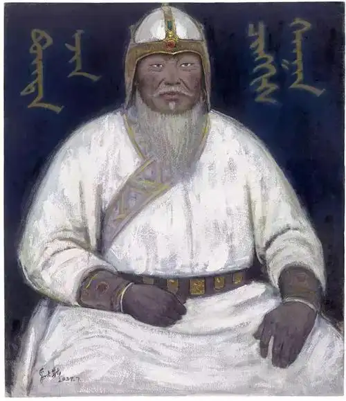 圣主成吉思汗 布面油画 150×130cm 2007年