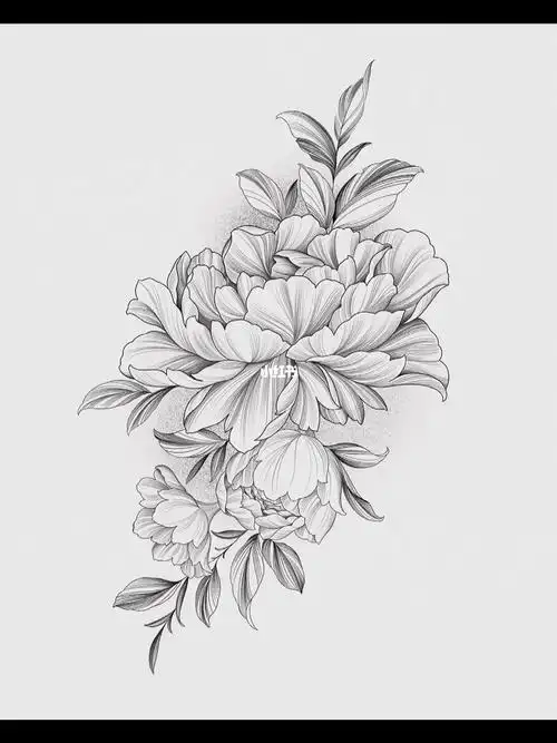 素花纹身手稿图_纹身_东莞攻略_纹身素材_素花纹身_美妆_彩妆_彩妆