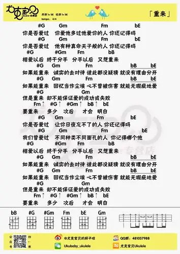 新唱」蔡健雅重唱写给黄小琥的〈重来〉, 感动满满 | 尤克里里弹唱谱