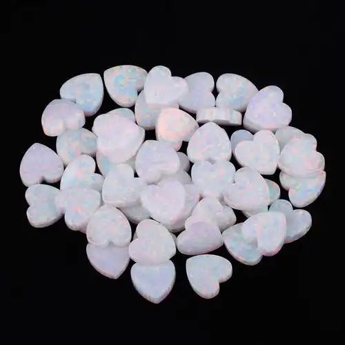 心形双扁平 op17 合成蛋白石宝石珠宝制作