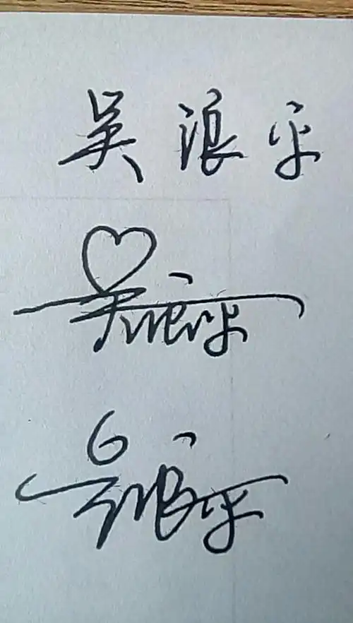 今天 10:14   最佳答案 [吴浪平]几个字 硬笔连笔和艺术签名原创写