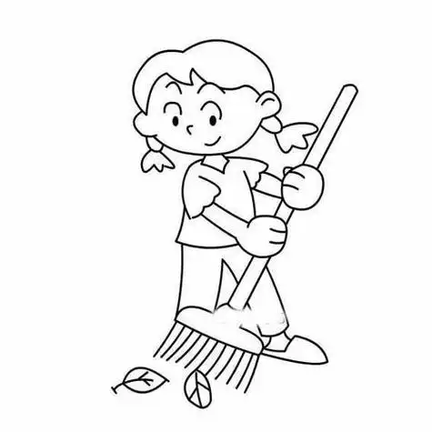 画女孩拖地小孩图片卡通简笔画阿姨抱着小孩的简笔画关于大扫除的手抄