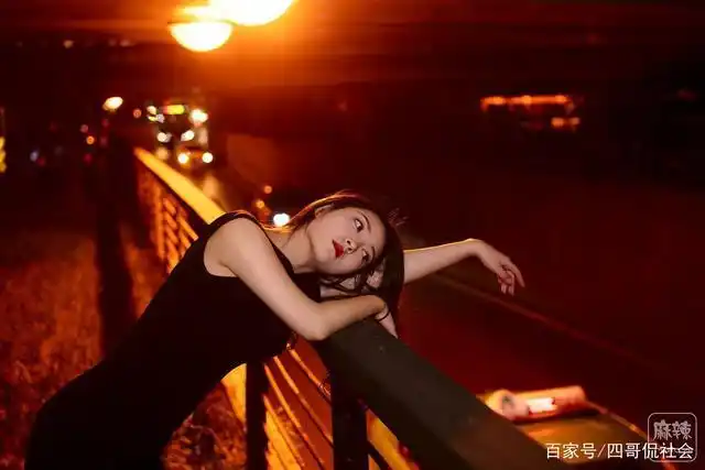 性感撩人--夜幕中的黑衣小姐姐.