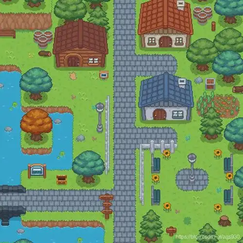 村庄像素游戏场景地图