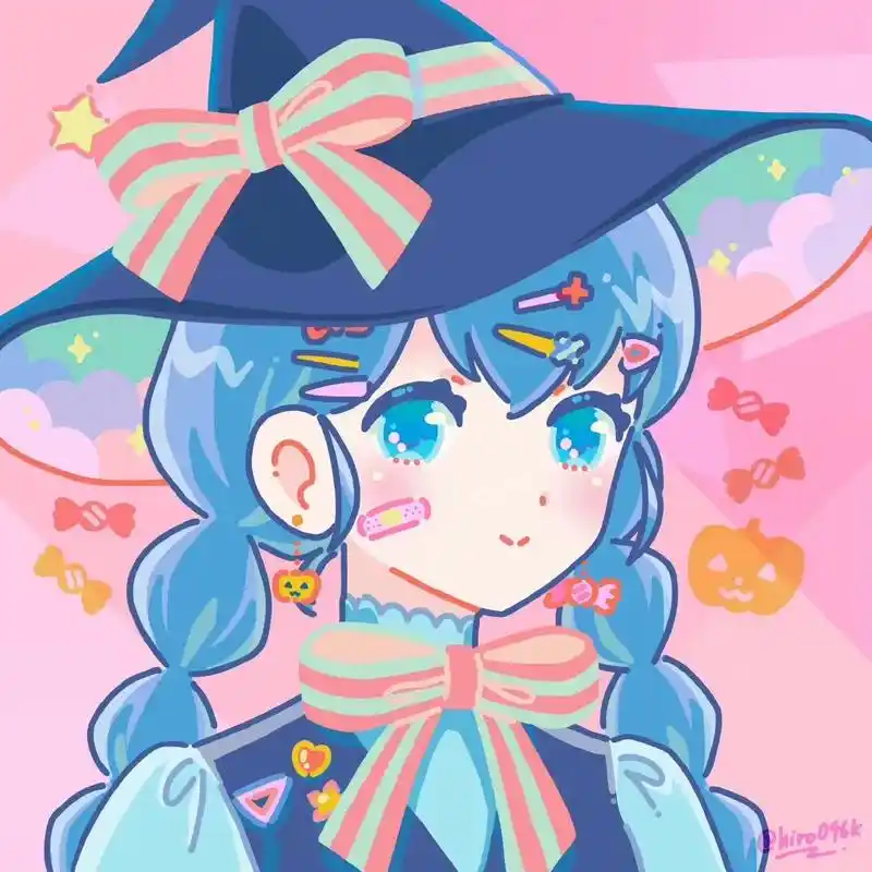 万圣节小魔女来啦 画师twi:hiro046k#女生头像  - 抖音